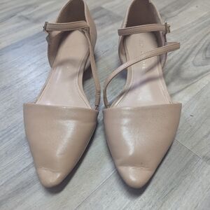 Kelly & Katie Nude Ankle Strap Flats